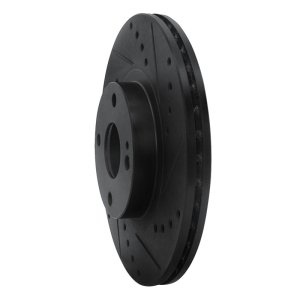 Mazda Miata Brake Rotor (1) - Front Right - R1 Concepts - Drilled & Slotted - Black - `01-`05